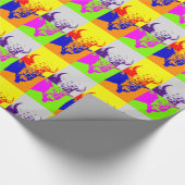 4 Kleur Pop Art Buffalo Bizon Cadeaupapier (Hoek)