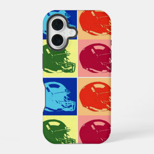 4 Kleur Pop Art Voetbalhelm iPhone 16 Hoesje