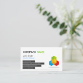 4 kleuren Groen Blauw Geel Rood - Modern Cube Logo Visitekaartje (Staand voorkant)