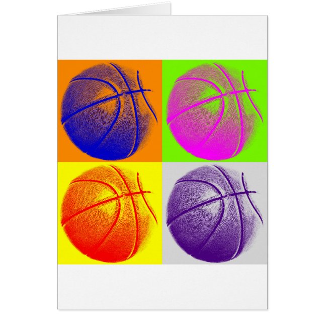 4 Kleuren Pop Art Basketbal (Voorkant)