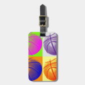 4 Kleuren Pop Art Basketbal Bagagelabel (Voorkant verticaal)