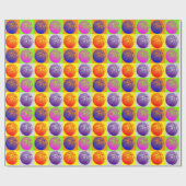 4 Kleuren Pop Art Basketbal Cadeaupapier (Vlak)