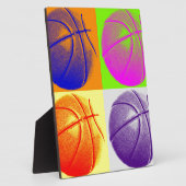 4 Kleuren Pop Art Basketbal Fotoplaat (Zijkant)