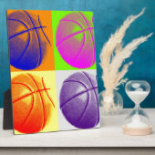 4 Kleuren Pop Art Basketbal Fotoplaat (Zijkant)