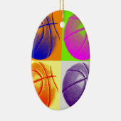 4 Kleuren Pop Art Basketbal Keramisch Ornament (Rechts)