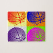 4 Kleuren Pop Art Basketbal Legpuzzel (Horizontaal)