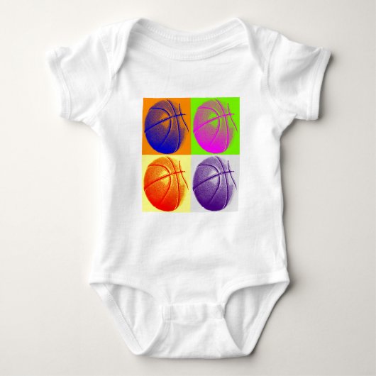 4 Kleuren Pop Art Basketbal Romper (Voorkant)