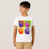 4 Kleuren Pop Art Basketbal T-shirt (Voorkant volledig)
