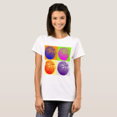4 Kleuren Pop Art Basketbal T-shirt (Voorkant volledig)