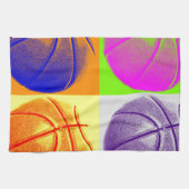 4 Kleuren Pop Art Basketbal Theedoek (Horizontaal)