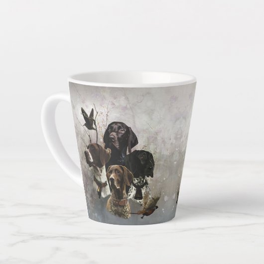 4 Kleuren van Duitse Staande Hond  Latte Mok (Linkerhoek)