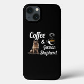 4 koffie en Duitse herder Case-Mate iPhone Case (Achterkant)
