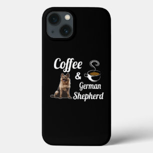 4 koffie en Duitse herder Case-Mate iPhone Case
