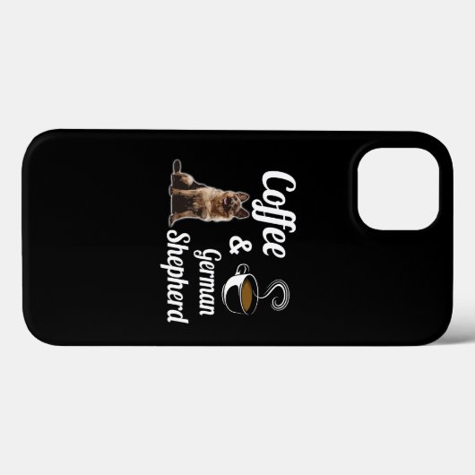 4 koffie en Duitse herder Case-Mate iPhone Case (Achterkant (horizontaal))