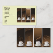 4 Koffiebekers in vector, Naam, Adres 1, Adres... Visitekaartje (Voorkant / Achterkant)