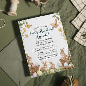 4 konijnen en eieren Brunch en Paaseieren Hunt Kaart