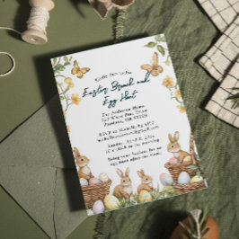 4 konijnen en eieren Brunch en Paaseieren Hunt Kaart