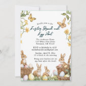 4 konijnen en eieren Brunch en Paaseieren Hunt Kaart (Voorkant)