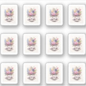 4 kopje bloemen sticker (Voorkant)