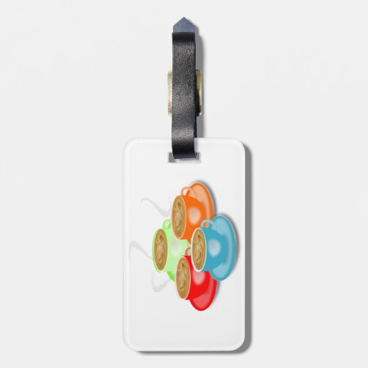 4 kopjes koffie Bagagelabels (Achterkant verticaal)