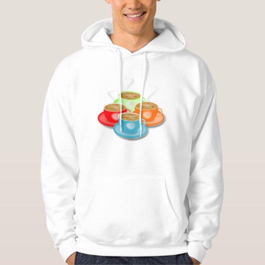 4 kopjes koffie Mannen Hoodie (Voorkant)