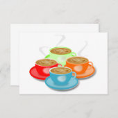 4 kopjes koffie uitnodigingen (Voorkant / Achterkant)