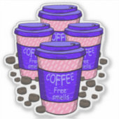 4 kopjes koffie x sticker (Voorkant)