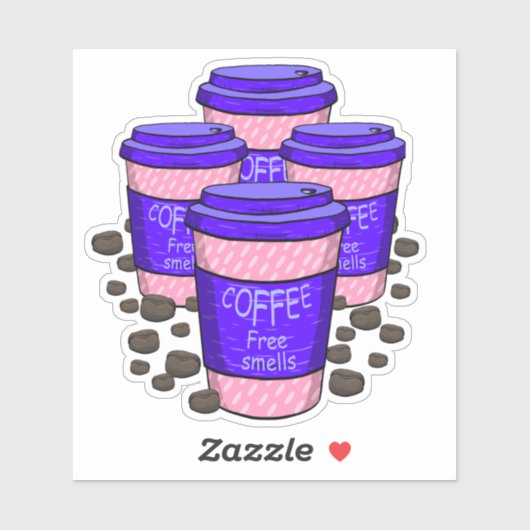 4 kopjes koffie x sticker (Vel)