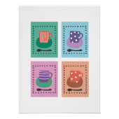 4 kopjes met rand perfect poster (Voorkant)