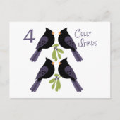 4 koude vogels briefkaart (Voorkant)