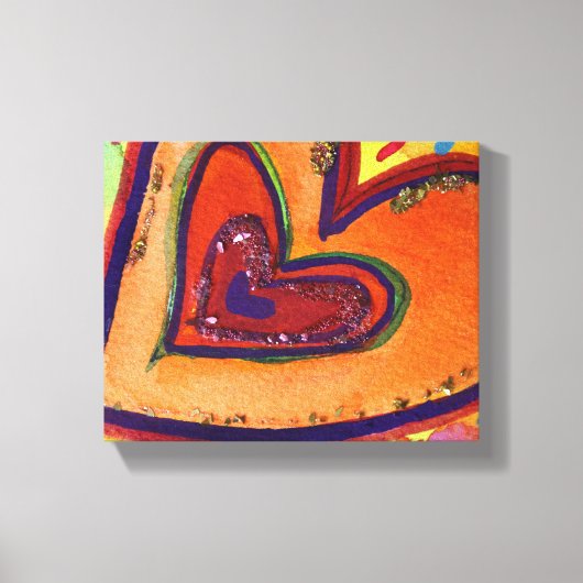 4 Kunstschilderen met liefdesharten schilderen Canvas Afdruk (Voorkant)
