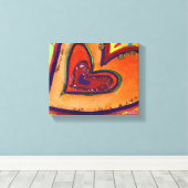 4 Kunstschilderen met liefdesharten schilderen Canvas Afdruk (Insitu (Houten vloer))