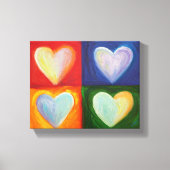 4 Kunstschilderen met liefdesharten schilderen Canvas Afdruk (Voorkant)