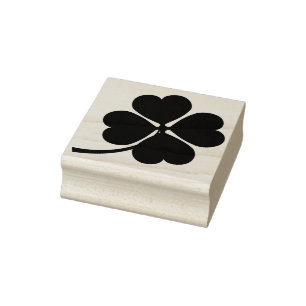 4 kunstzegel voor bladklaver rubberstempel