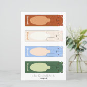 4 Kute Beer Editable Bladwijzer met besnoeiingshan (Staand voorkant)