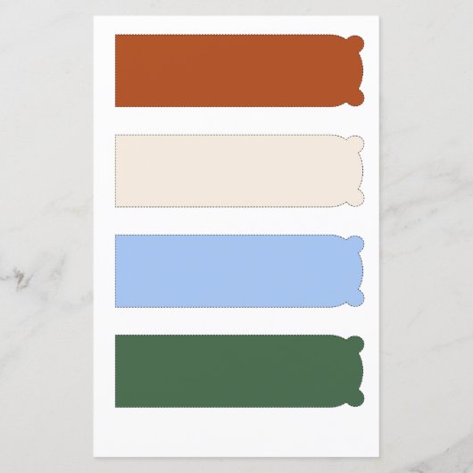 4 Kute Beer Editable Bladwijzer met besnoeiingshan (Achterkant)