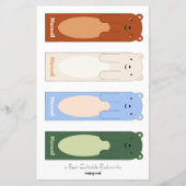 4 Kute Beer Editable Bladwijzer met besnoeiingshan (Voorkant)