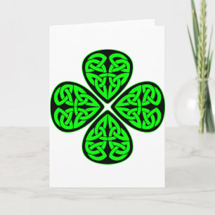 4 Leaf Celtic Shamrock Kaart