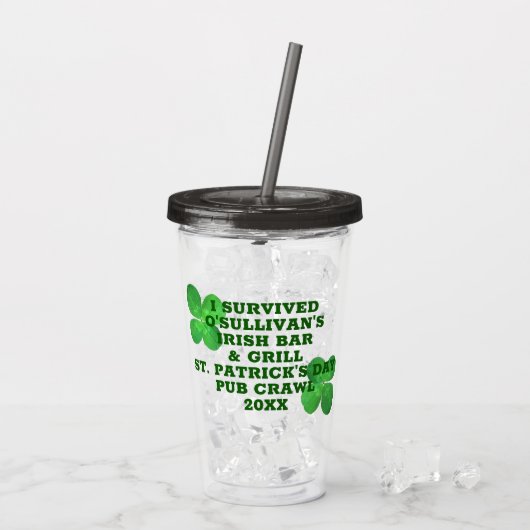 4 Leaf Clover Cool Irish Bar Pub Promotion Acryl Drinkbeker (Achterkant ijs)