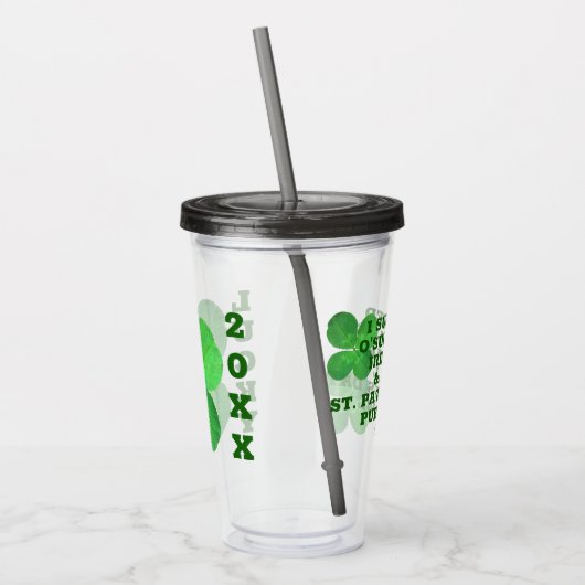 4 Leaf Clover Cool Irish Bar Pub Promotion Acryl Drinkbeker (Links)