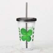4 Leaf Clover Cool Irish Bar Pub Promotion Acryl Drinkbeker (Voorkant)