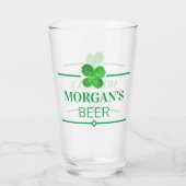 4 Leaf Clover Cool Personalized Irish Shamrock Glas (Achterkant)