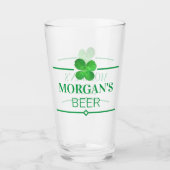 4 Leaf Clover Cool Personalized Irish Shamrock Glas (Voorkant)