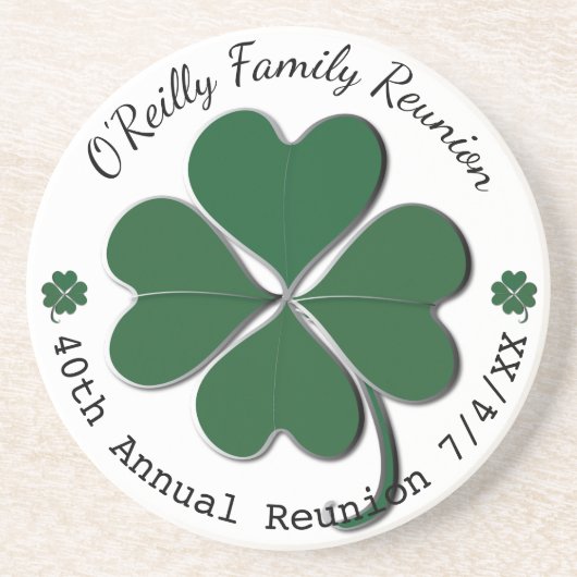 4 Leaf Clover Family Reunion Zandsteen Onderzetter (Voorkant)
