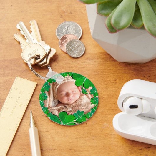 4 Leaf Clover Frame+Foto Sleutelhanger (Bureau)