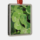 4 Leaf Clover Good Luck Charm Foto Metalen Ornament (Rechts)