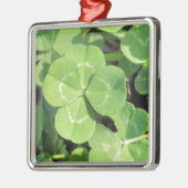 4 Leaf Clover Good Luck Charm Foto Metalen Ornament (Links)
