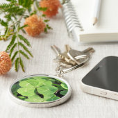 4 Leaf Clover Good Luck Charm Sleutelhanger (Zijkant)