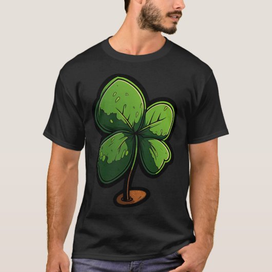 4 Leaf Clover Happt St Patrick's Day St Patrick's  T-shirt (Voorkant)