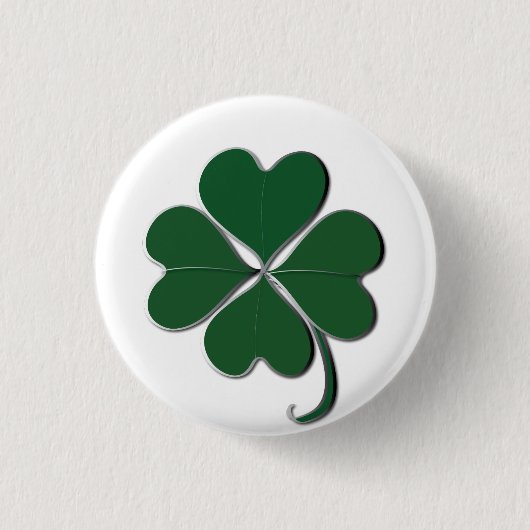 4 Leaf Clover Irish Shamrock Ronde Button 3,2 Cm (Voorkant)